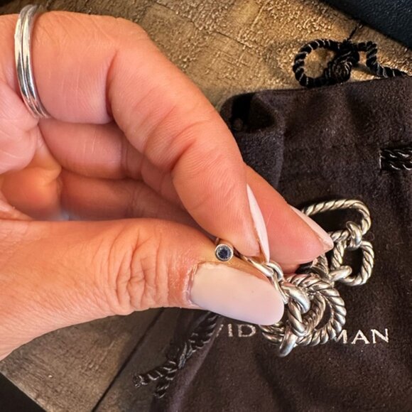 Beautiful XS David Yurman 925 Silver women’s bracelet sapphire end tips on tog - Picture 3 of 5